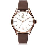 Ice-watch - Ice Time Brown - Bruin dameshorloge met lederen band, chocolade/wit, Medium, armband