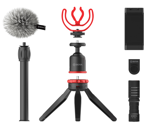 BOYA BY-VG330 Tripod - Smartphone/Action camera - 3-leg - Black/Red