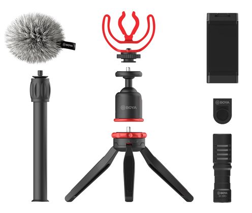 BOYA BY-VG330 Tripod - Smartphone/Action camera - 3-leg - Black/Red