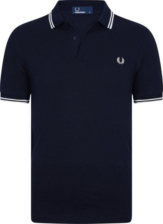 Fred Perry Polo Navy White - Men's - Size L