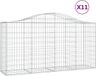 vidaXL Gabions - 11 pièces - voûté - 200x50x100/120 cm - fer