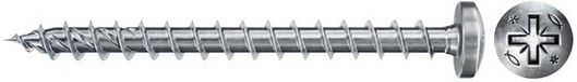 Fischer Power-Fast II FPF II PZF 4 x 35 mm BC Pan Head met kruiskopsleuf PZ volledig schroefdraad galvanisch verzinkt blauw gepassiveerd - 670245