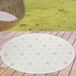 Tapis d'intérieur et d'extérieur, tapis de terrasse, tapis de salon à motif à carreaux crème, rond, diamètre 120 cm