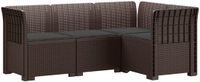 vidaXL 4-Zits Tuin Sofa met Kussens Rattan Look PP Bruin