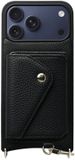 AVY Leren Hoesje Geschikt voor Apple iPhone 17 Pro Max | Met Magnetische Kaarthouder | Compatibel met MagSafe | Leather Case met Wallet | Zwart