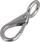 Boulon à œil à ressort - Crochet à ressort - Fixation fixe - Acier inoxydable de qualité marine - Taille 0 - Argent