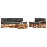 vidaXL - Buiten - bank - set - 6 - st - Natuurlijk - en - Antraciet
