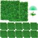 Panneau de buis artificiel UV 24PCS Panneaux de mur de haie de buis Toile de fond de mur de gazon artificiel 10"x10" Mur de gazon de 4 cm Mur de haie artificielle pour la décoration Clôture d'intimité Jardin intérieur extérieur Jardin