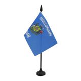 AZ FLAG Tafelvlag Wisconsin 15x10 cm Polyester 100D Plastic Voet