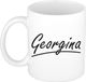 Bellatio Decorations Georgina Naam koffiemok - beker - met sierlijke letters - wit
