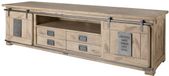 MASSIVMOEBEL24 meuble TV beige manguier massif 200x55x55 cm