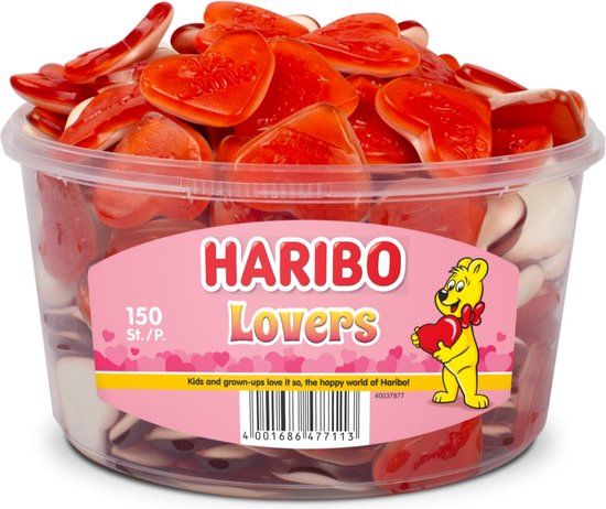Haribo Lovers - Snoep - Silo - 1200g - 150 stuks