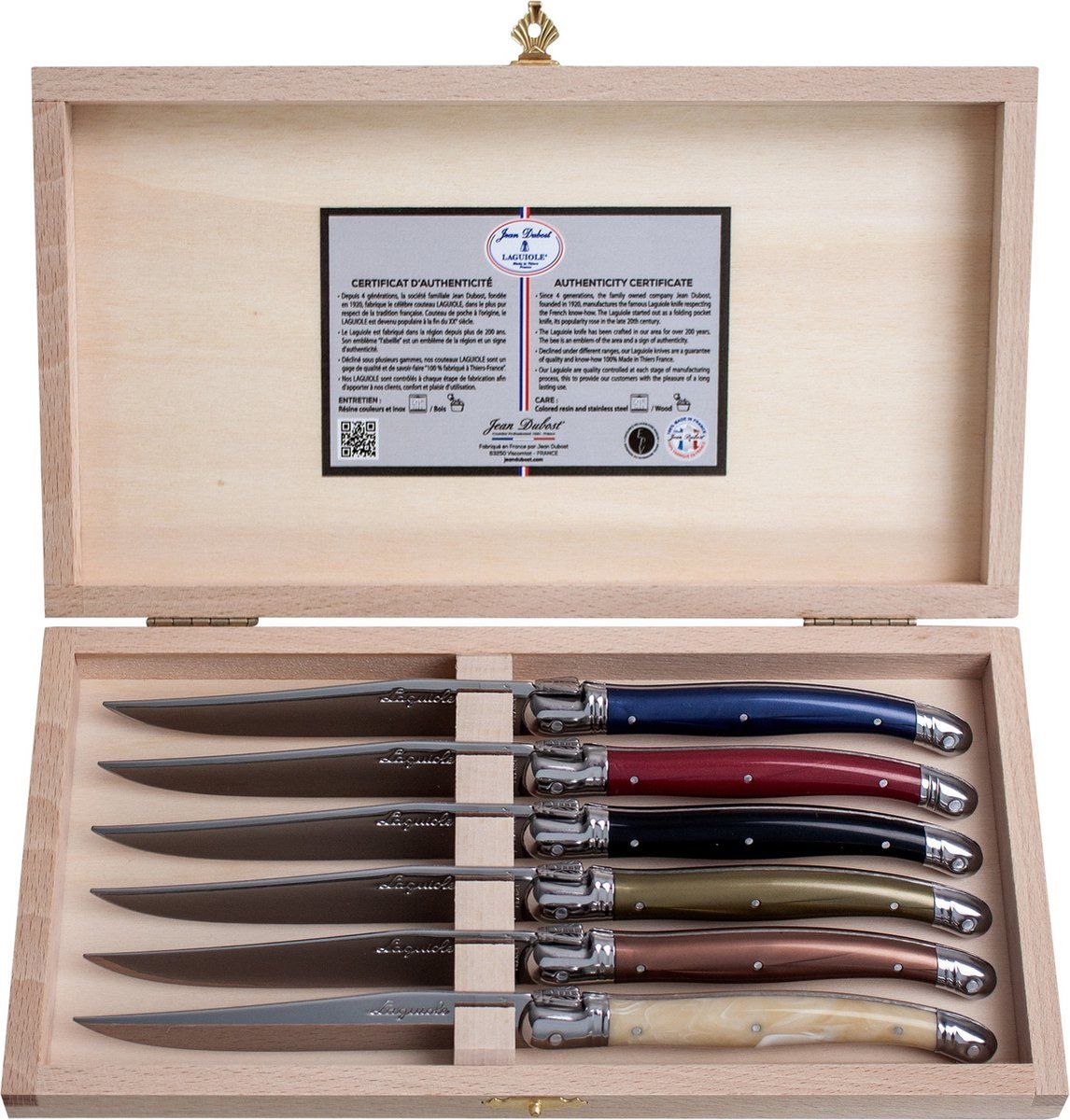 Laguiole Jean Dubost Steakmessen - Autumn Mix - Zwart - 6 stuks