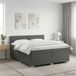 vidaXL Boxspringbed met matras Donkergrijs 200 x 200 cm Stof