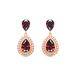 Lilem Boucles d'oreilles en zircone rubis avec plaquage en or jaune 18 carats