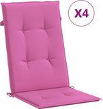 VidaXL Coussin de chaise 2 pièces dossier haut tissu rose