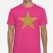 Bellatio Decorations Verkleed T-shirt Heren Roze Glitter and Glamour Ster Glitter Goud Bling Bling M