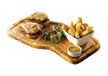 Genware OWSB Serveerplank met groef, Olijfhout, 40 cm x 21 cm