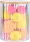 Touch of Beauty Wattenhouder Bamboe - Ø9,5x13,5 cm - Wattendispenser - Transparant