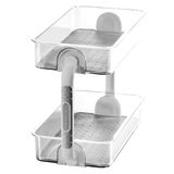 madesmart 2-Tier Plastic Multifunctionele Keuken Spice Organizer, Specerij Opslag Spice Plank voor Kast Organisatie, Grijs