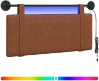 vidaXL Hangend hoofdbord Bruin Antiek PU