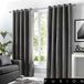 Fusion - Sorbonne - 100% Katoen Paar Ooggordijnen - 66" Breedte x 90" Drop (168 x 229cm) in Houtskool
