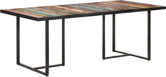 vidaXL Eettafel 200 cm Massief Gerecycled Hout Bruin