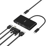 Belkin USB-C multimedia-adapter (USB-C Hub met VGA, HDMI 4K, USB 3.0, Ethernet-poorten) met 100 W vermogen voor apparaten zoals MacBook Pro, iPad Pro, Surface Pro en Chromebook