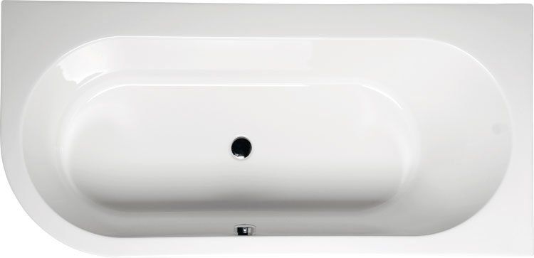 Polysan Astra Rechts inbouw hoekbad Acryl 165x80 cm wit