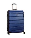 Rockland Melbourne Hardside Uitbreidbare Spinner Wheel Bagage, Blauw, Checked Large 28"