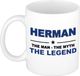 Bellatio Decorations naam cadeau mok - Herman - man myth legend - koffiemok - 300 ml - collega - vaderdag