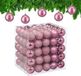 Merkloos / Sans marque Relaxdays Kerstballen set van 100 - Ø 6 cm - kunststof - onbreekbaar - roze