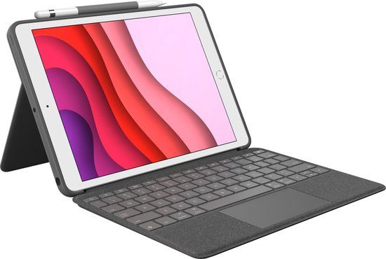 Logitech Combo Touch - Tablettoetsenbord - iPad (7th gen) - Qwerty - Grijs