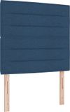 vidaXL Boxspring bed met matras en hoofdeinde Blauw 190 x 90 cm Stof