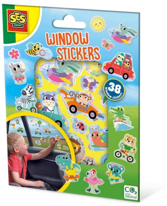 SES - Raamstickers - 38 herbruikbare raamstickers - vakantie thema
