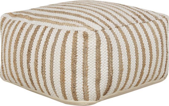 ALMATTI - Poef - Beige/Wit - Jute