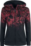 Rock Rebel by EMP Zwarte hoodie met rode opdruk - Dames - S