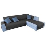 Bankovertrek voor chaise longue 2-zits, omkeerbaar, voor beide kanten, donkergrijs