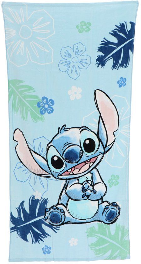 4KidsOnly Jerry Fabrics Lilo & Stitch strandlaken lichtblauw 70 x 140 cm Katoen