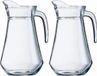 Luminarc carafe - 2x - 1 litre - transparent - 20 cm - glass