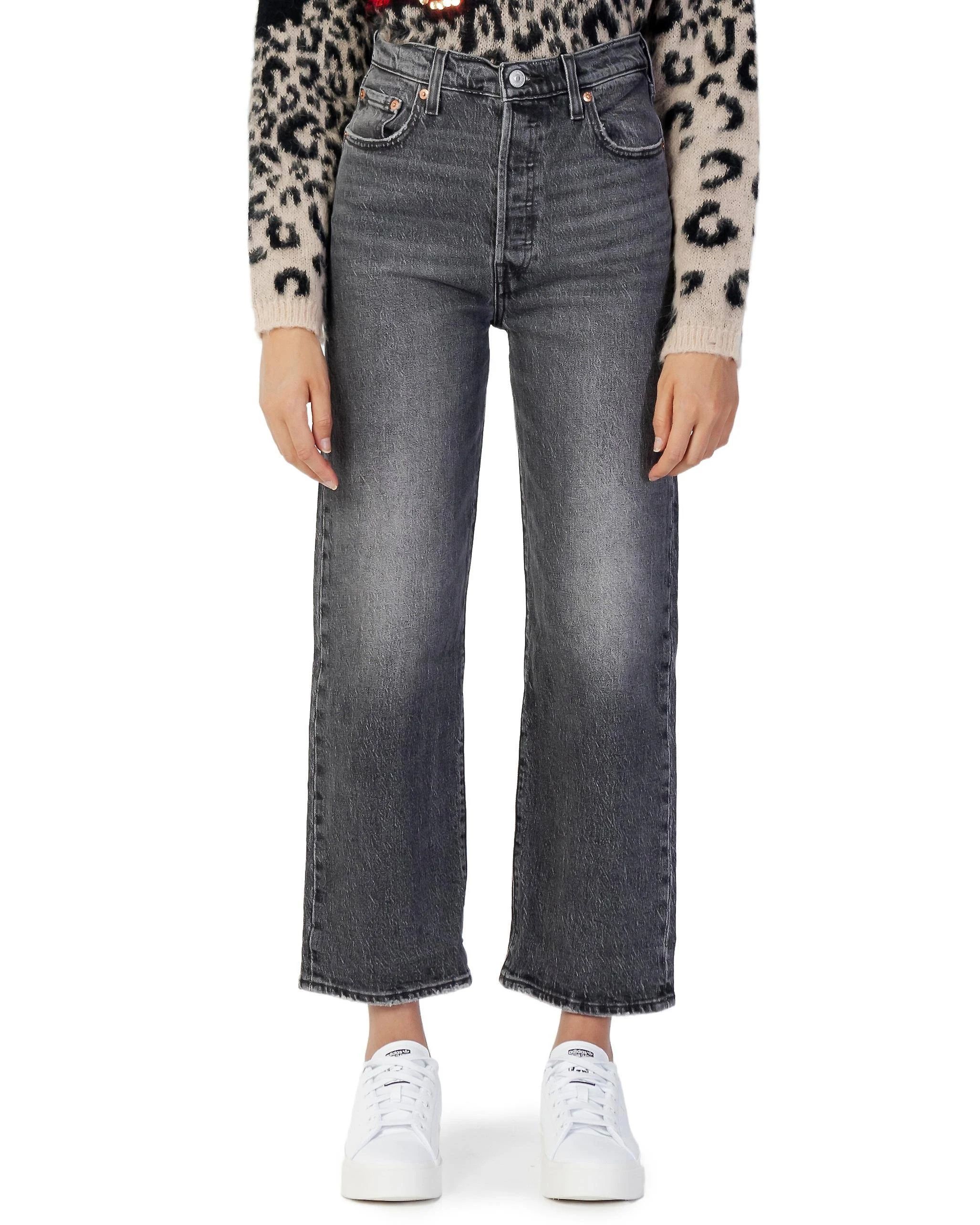 Levi's Ribcage Cropped Jeans - Black Worn In