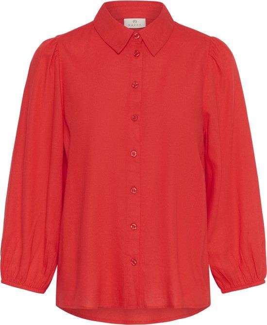 Kaffe KAmilia 3/4 SL Blouse Dames Blouse - Poppy Red