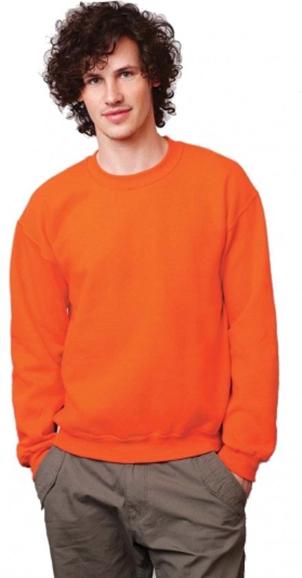 Gildan Oranje sweater voor dames en heren L