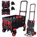 2-in-1 Hand Truck Dolly Opvouwbaar met Opvouwbare Mand, 160 kg Capaciteit Handtruck, Hand Truck Opvouwbare Dolly met 4 Wielen, Dolly Cart met Intrekbaar Handvat, Opvouwbare Hand Cart voor Verhuizing