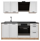 Vicco R-Line Wit landelijk/Goudkleurig Eiken 180 cm antraciet werkblad