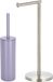 Spirella Badkamer accessoires set - WC-borstel/toiletrollen houder - metaal - lila paars/zilver