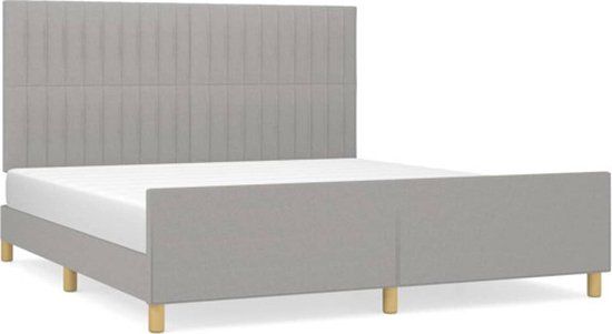 vidaXL Bedframe Stof Lichtgrijs 160x200 cm