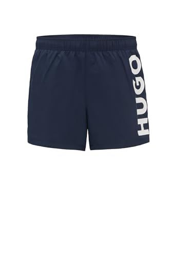 HUGO ABAS Men's Swim Shorts, Quick-Drying, Logo, Blue, S