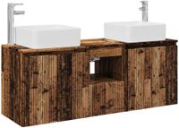 vidaXL Badkamerkastenset 3 st Oud hout 49,5 x 41 x 63 cm Bewerkt hout