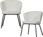 WOOOD Admit Eetkamerstoelen - Bouclé - Naturel - Set van 2